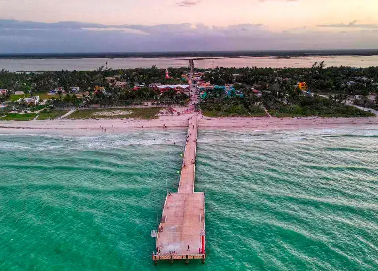 Aerial view of the pier at the Cuyo