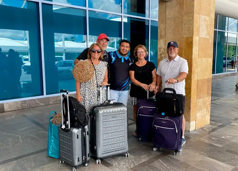 Family traveling safely with Transportation to Holbox